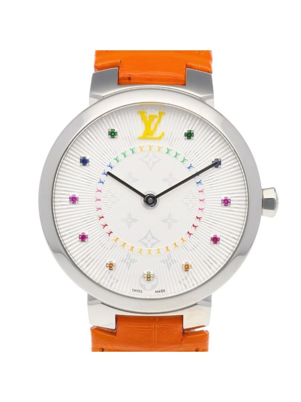 Louis Vuitton Tambour Slim MM Rainbow Watch Stainless Steel Quartz